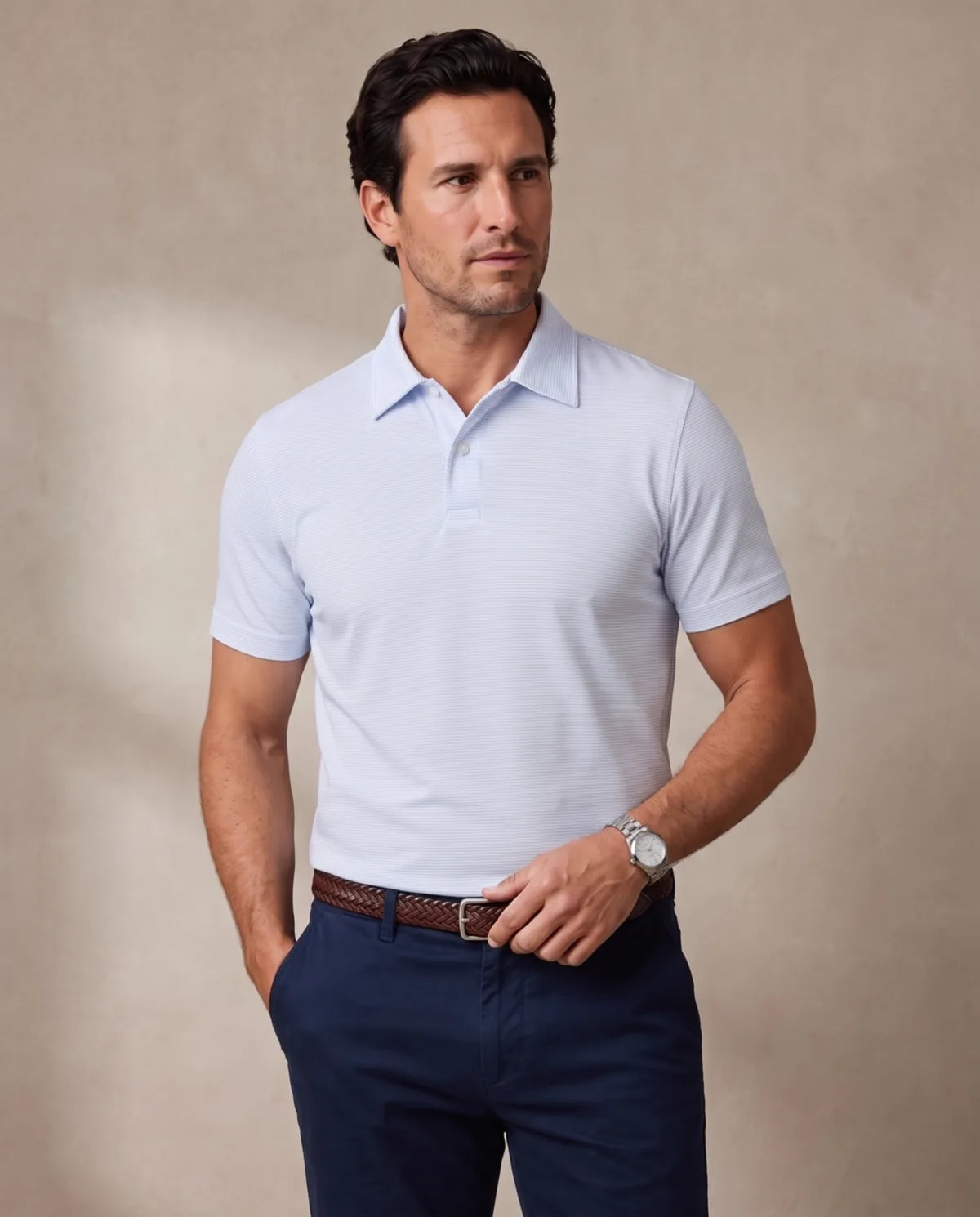 Camiseta Polo mini rayas Brooks Brothers - Azul Medio - Modelo 2