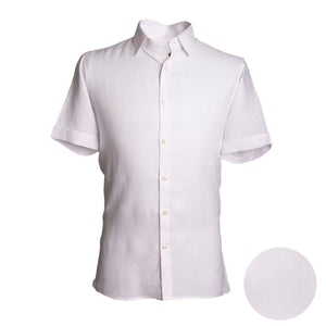Camisa manga corta en Lino color Blanco CS00663C000