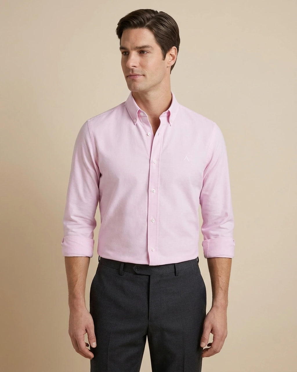 Camisa Sport Classic Fit Button Down Austin Reed CS00698K - Rosa - Modelo plano americano lookbook