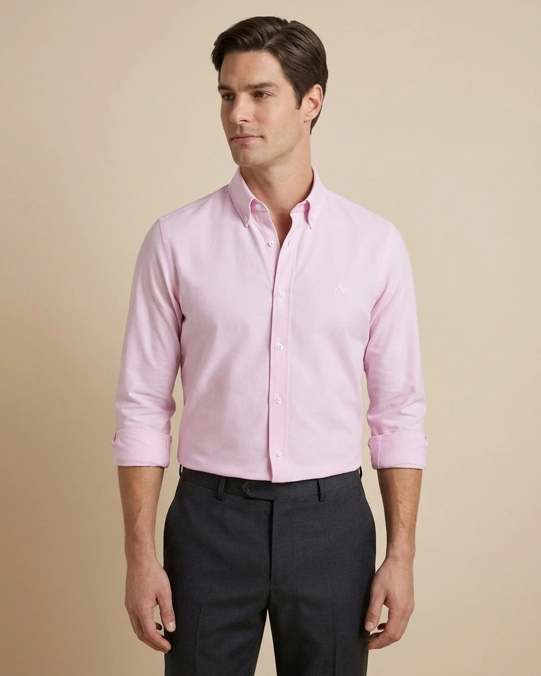 Camisa Sport Classic Fit Button Down Austin Reed CS00698K - Rosa - Modelo plano americano lookbook