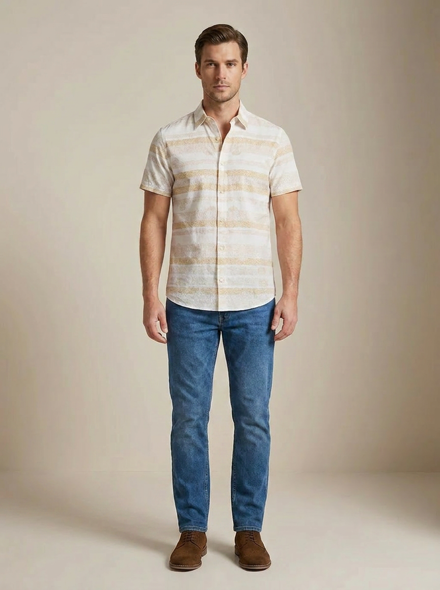 Camisa Sport Habano Claro Classic Fit Perry Ellis CS00891