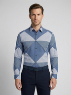 Camisa Sport Azul Medio Classic Fit Perry Ellis CS00902