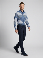 Camisa Sport Azul Medio Classic Fit Perry Ellis CS00902