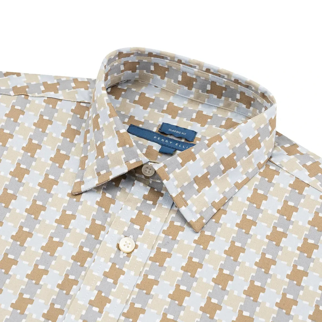 Camisa Sport CS00906-052 Habano estampado geometrico - vista 1