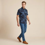 Camisa Sport CS00907-013 Azul Oscuro estampado geometrico - vista 2