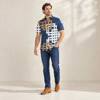 Camisa Sport Azul Classic Fit Perry Ellis CS00916