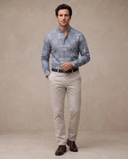 Camisa Sport Gris Classic Fit Perry Ellis CS00917 - Gris - Modelo cuerpo completo