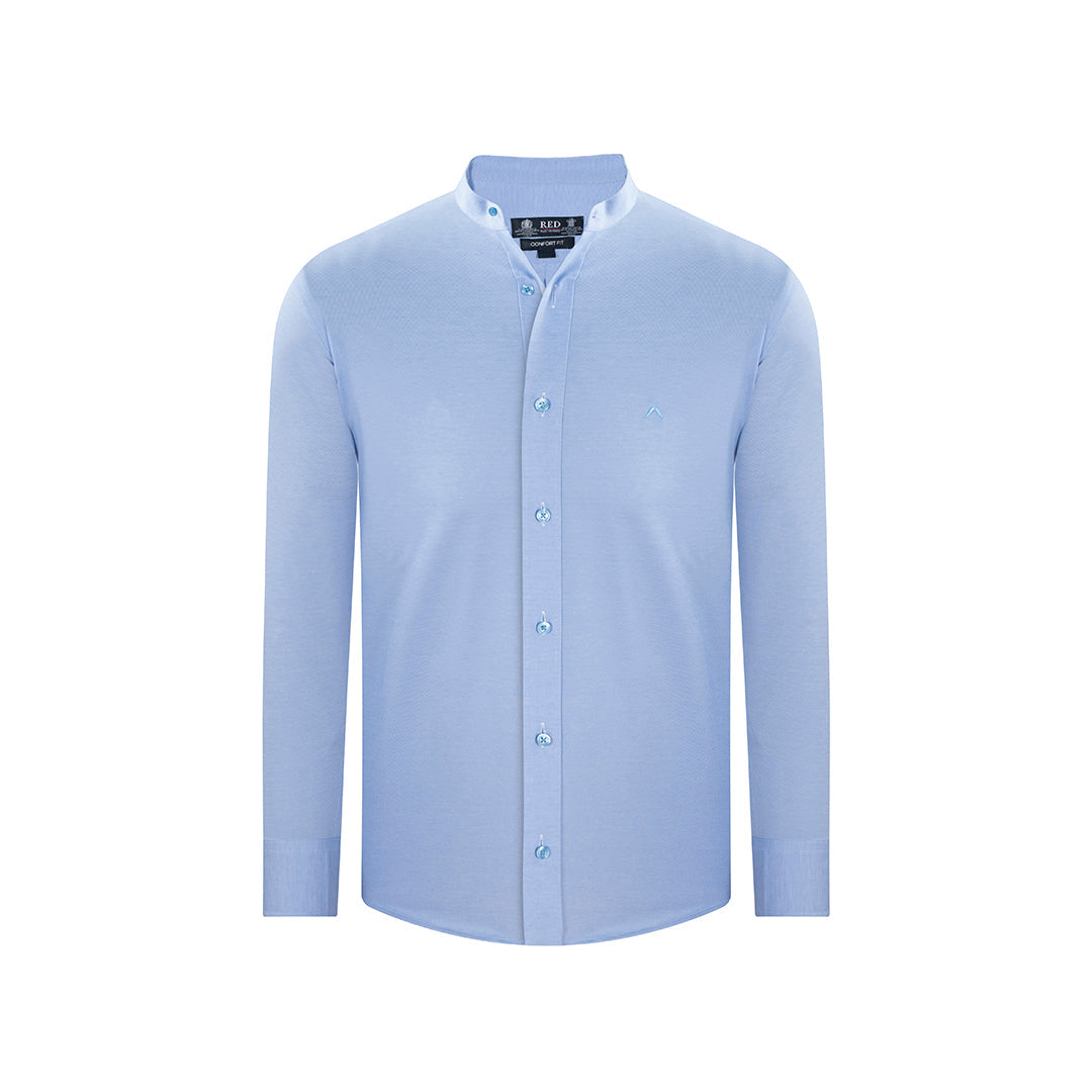 Camisa Sport Classic Fit Cuello Mao Austin Reed CS00926 - Azul Claro - Frente ghost mannequin Imagen principal del producto