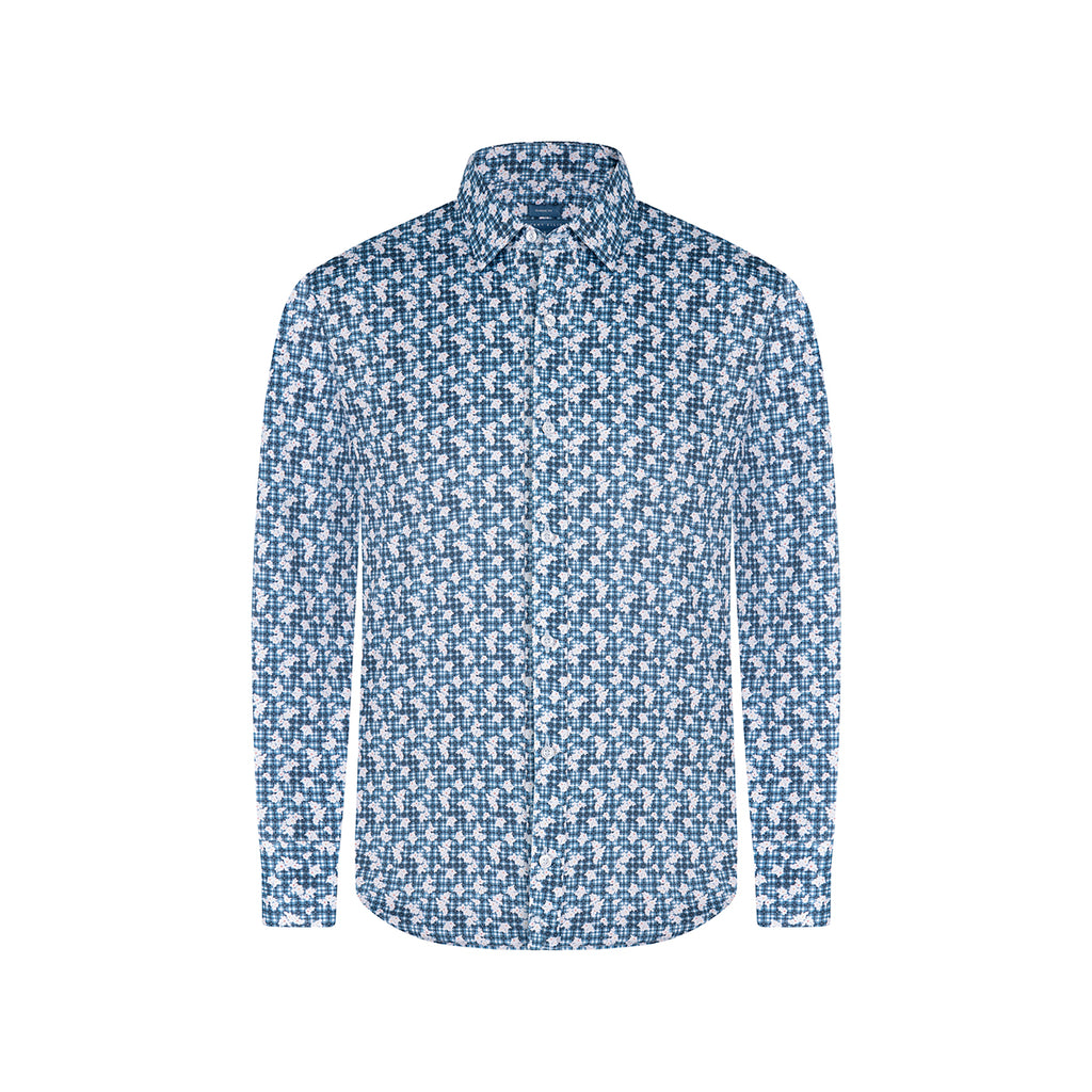 Camisa Sport Azul Classic Fit Perry Ellis CS00932