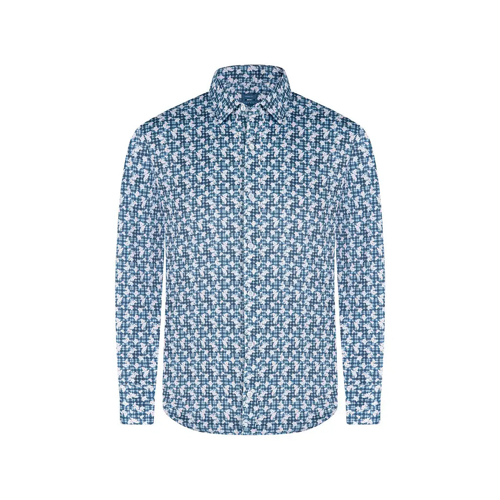 Camisa Sport Azul Classic Fit Perry Ellis CS00932