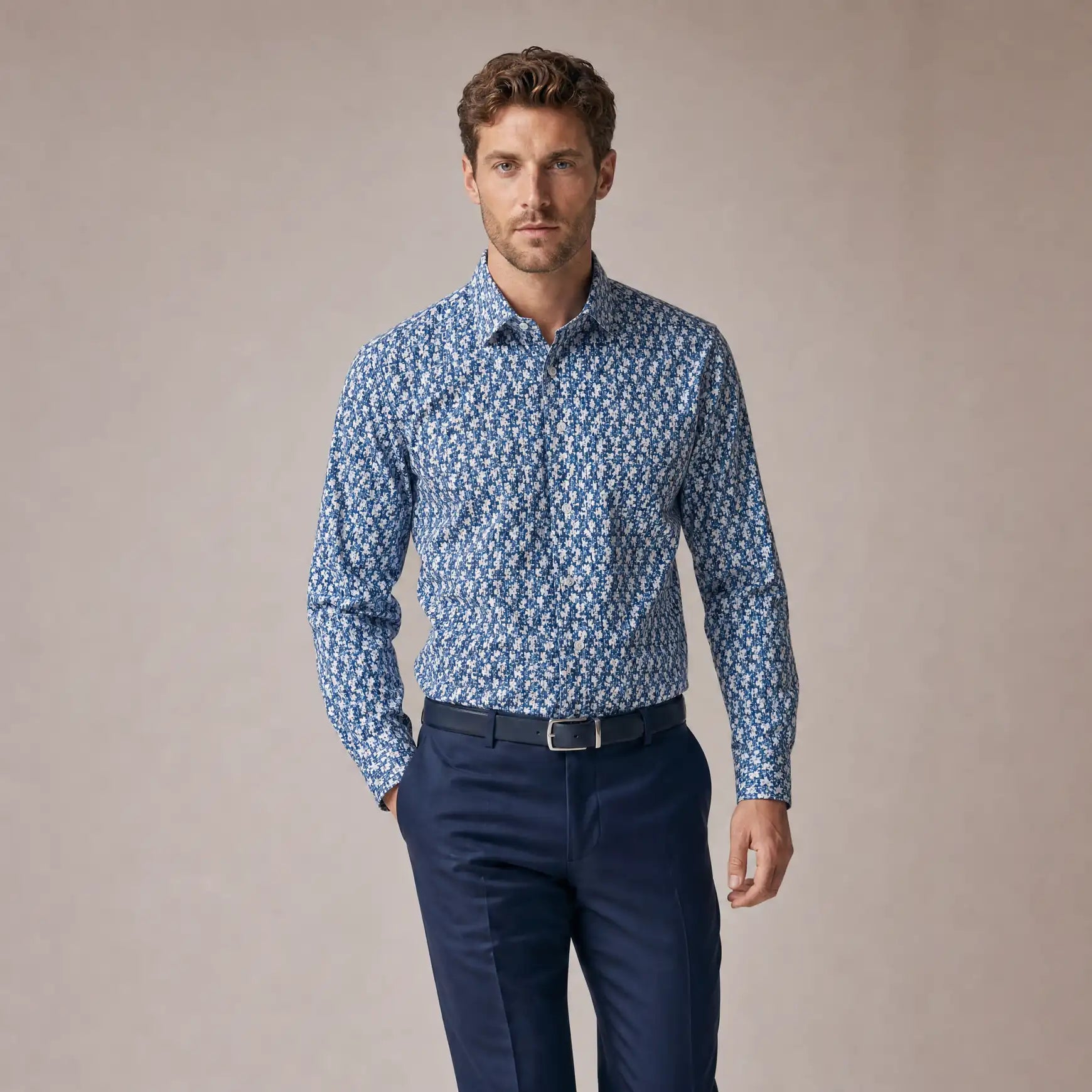 Camisa Sport Azul Classic Fit Perry Ellis CS00932 Imagen principal del producto