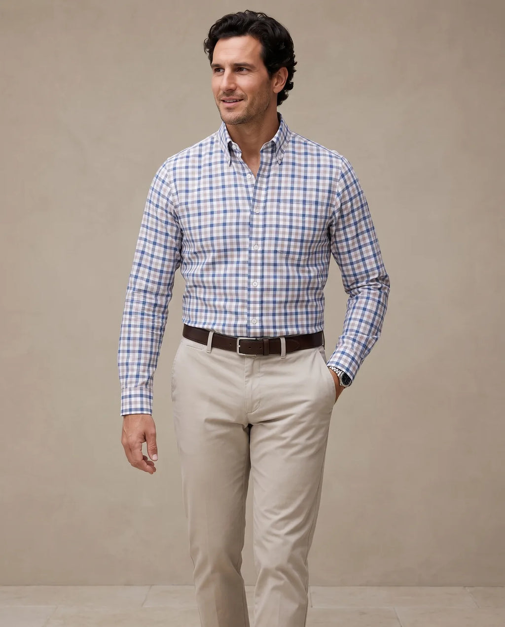 Camisa Sport Cuadros Button Down Collar Classic Fit Brooks Brothers CS00948 - Modelo lifestyle