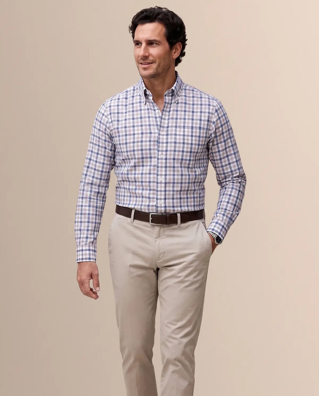 Camisa Sport Cuadros Button Down Collar Classic Fit Brooks Brothers CS00948 - Modelo lifestyle