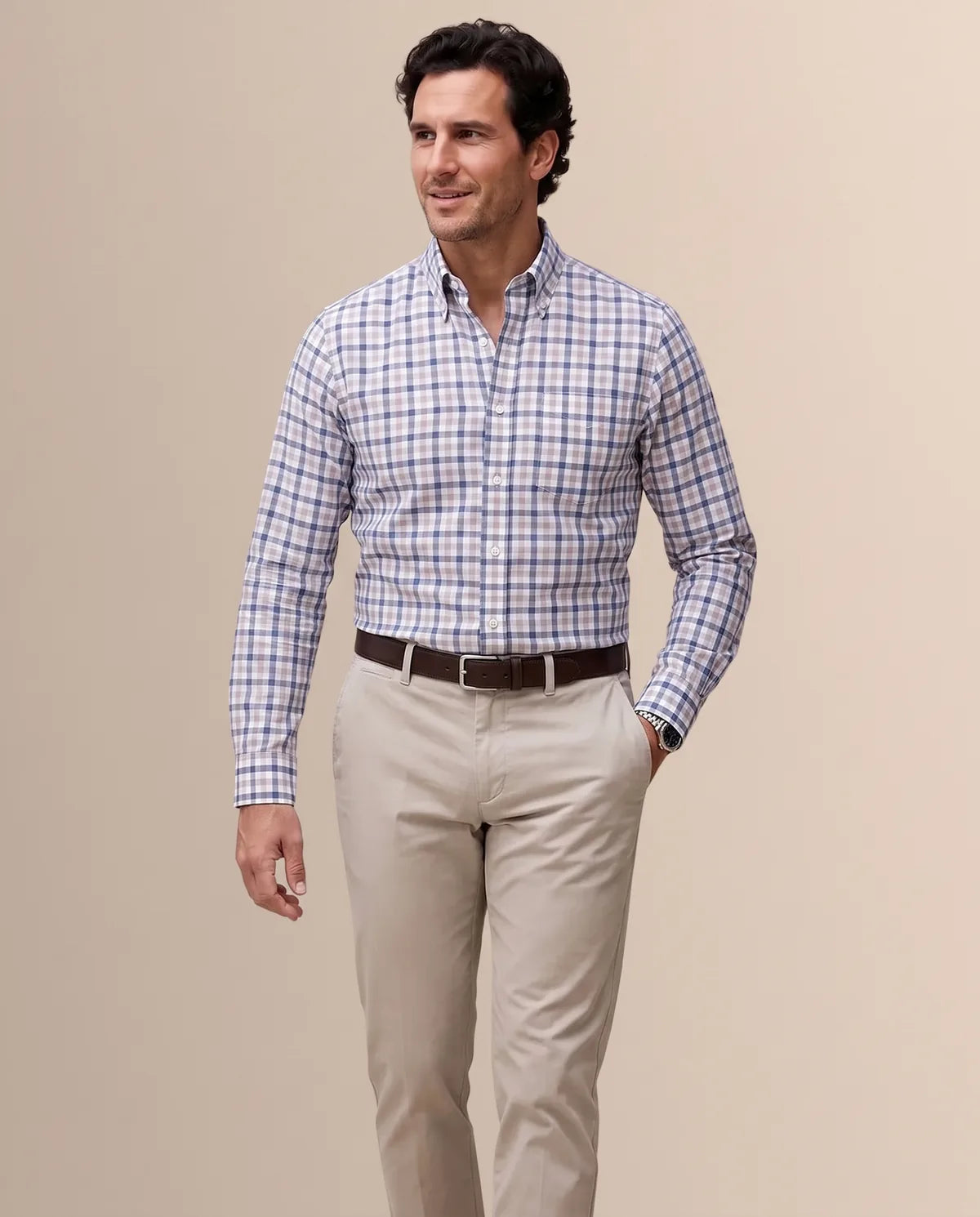 Camisa Sport Cuadros Button Down Collar Classic Fit Brooks Brothers CS00948 - Modelo lifestyle