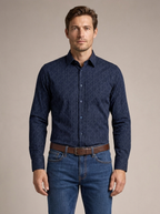 Camisa Sport Azul Classic Fit Perry Ellis CS00956