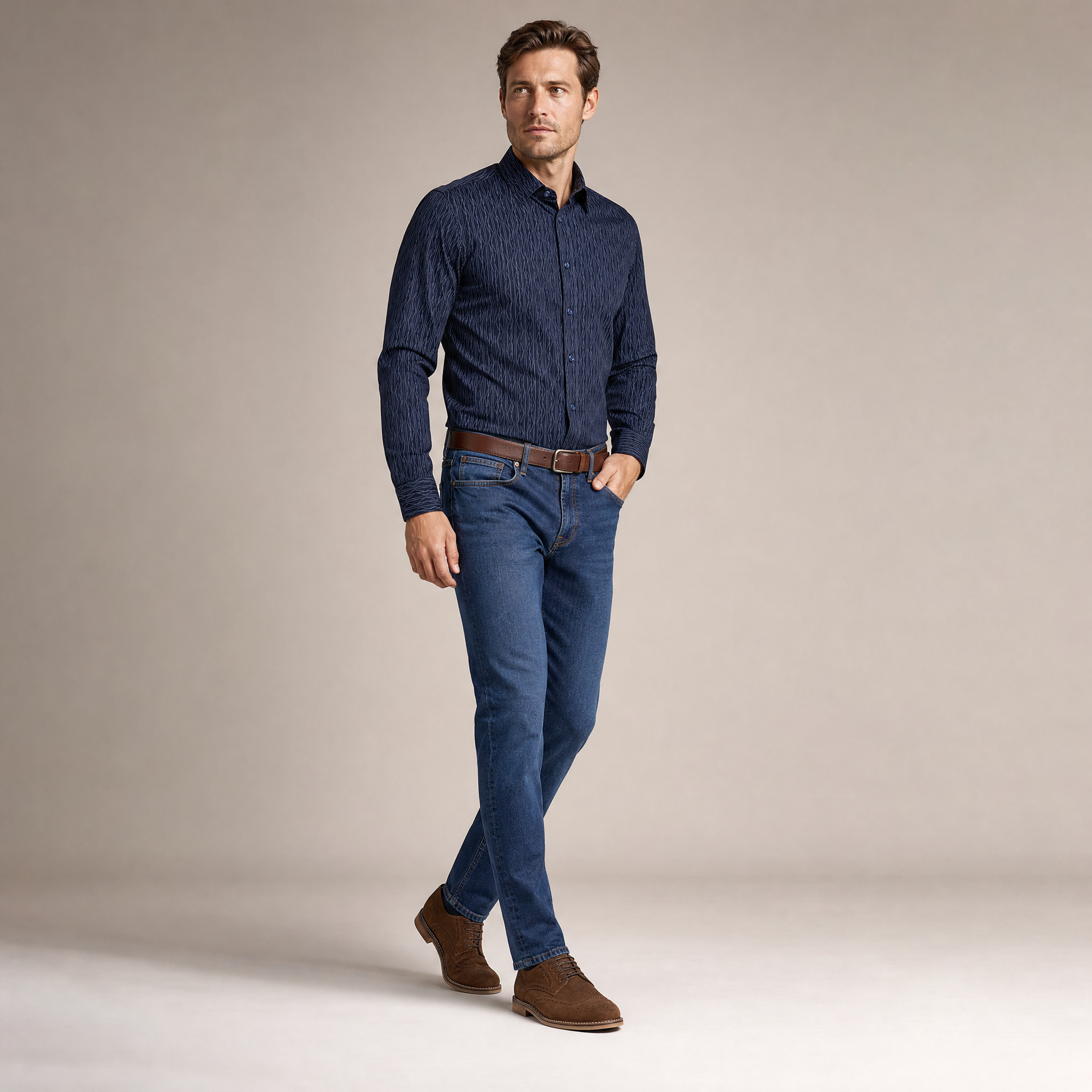 Camisa Sport Azul Classic Fit Perry Ellis CS00956 Imagen secundaria del producto