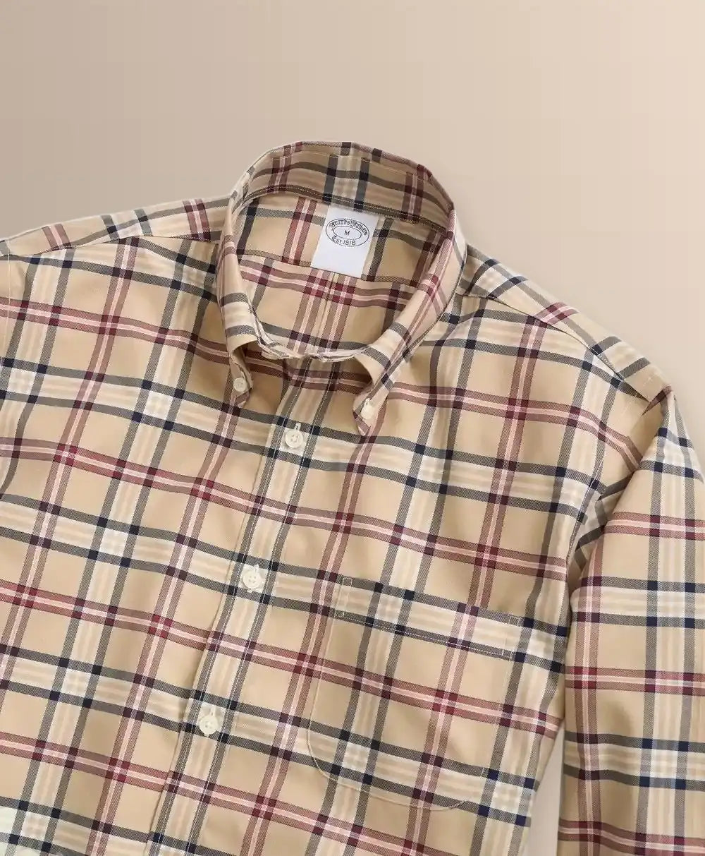 Camisa Sport Cuadros Button Down Collar Classic Fit Non Iron Brooks Brothers CS00960 - Detalle cuello