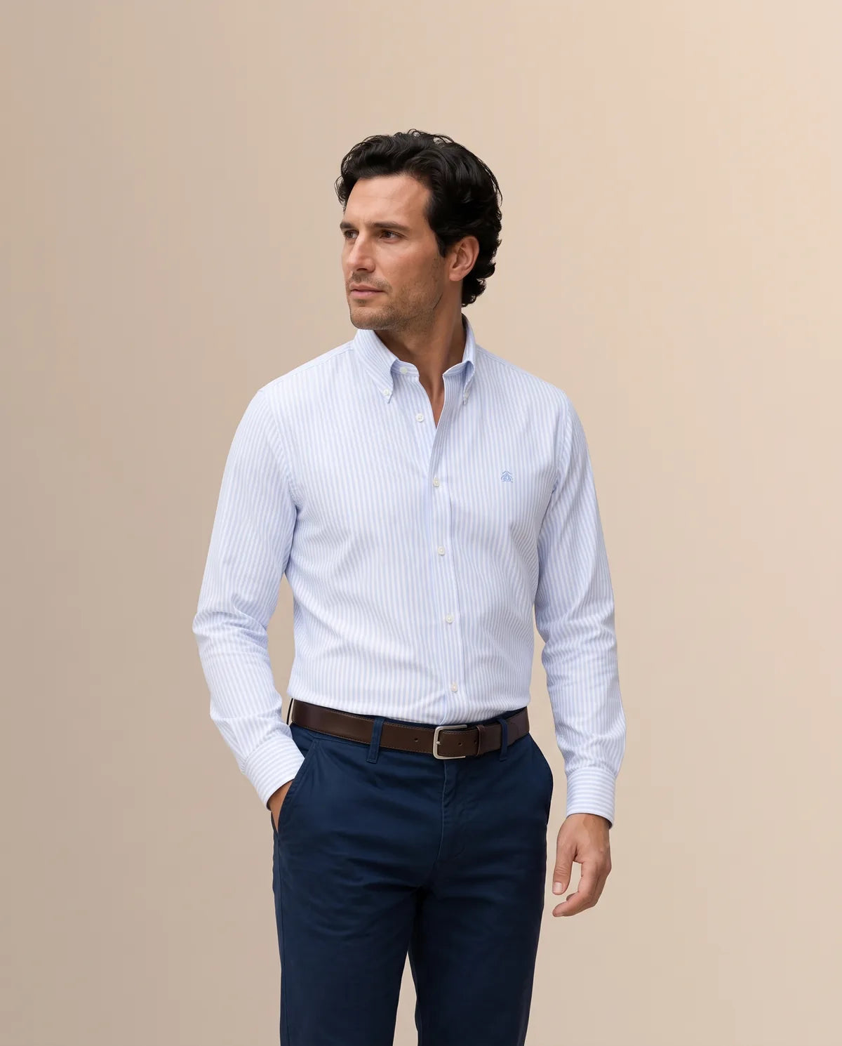 Camisa Sport Rayas NON IRON Button Down Collar Classic Fit Brooks Brothers CS00965 - Modelo frente medio