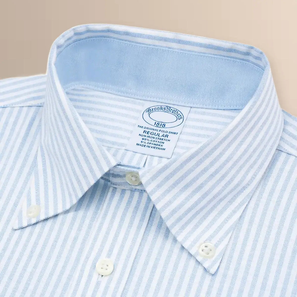 Camisa Sport Rayas NON IRON Button Down Collar Classic Fit Brooks Brothers CS00965 - Detalle cuello