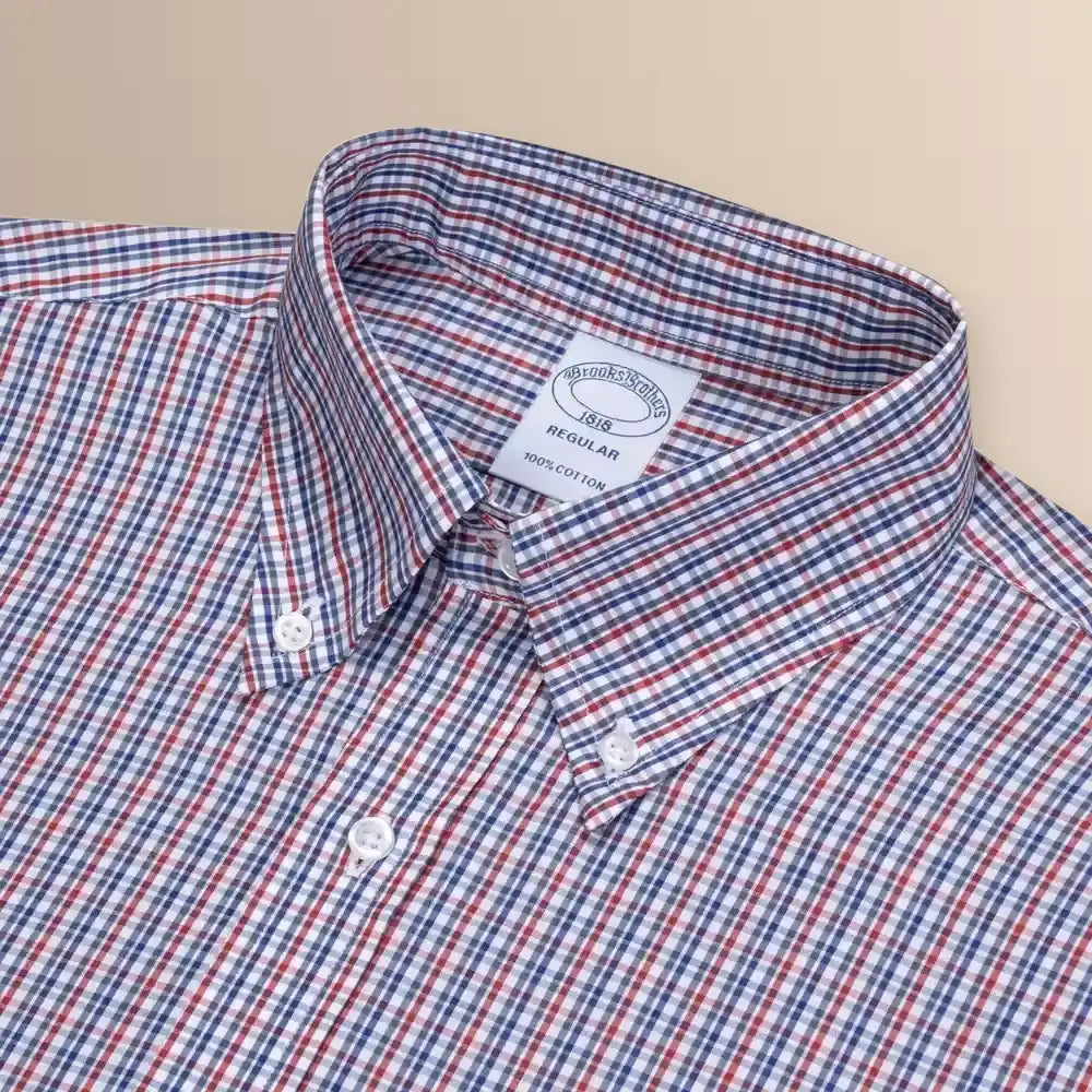 Camisa Sport Cuadros Friday Shirt Button Down Collar Classic Fit Brooks Brothers CS00970 - Detalle cuello