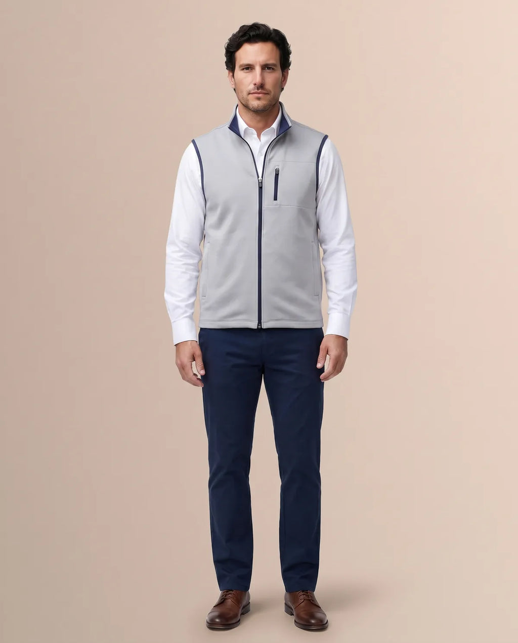 Chaleco Brooks Brothers Performance - Gris Claro - Modelo 2