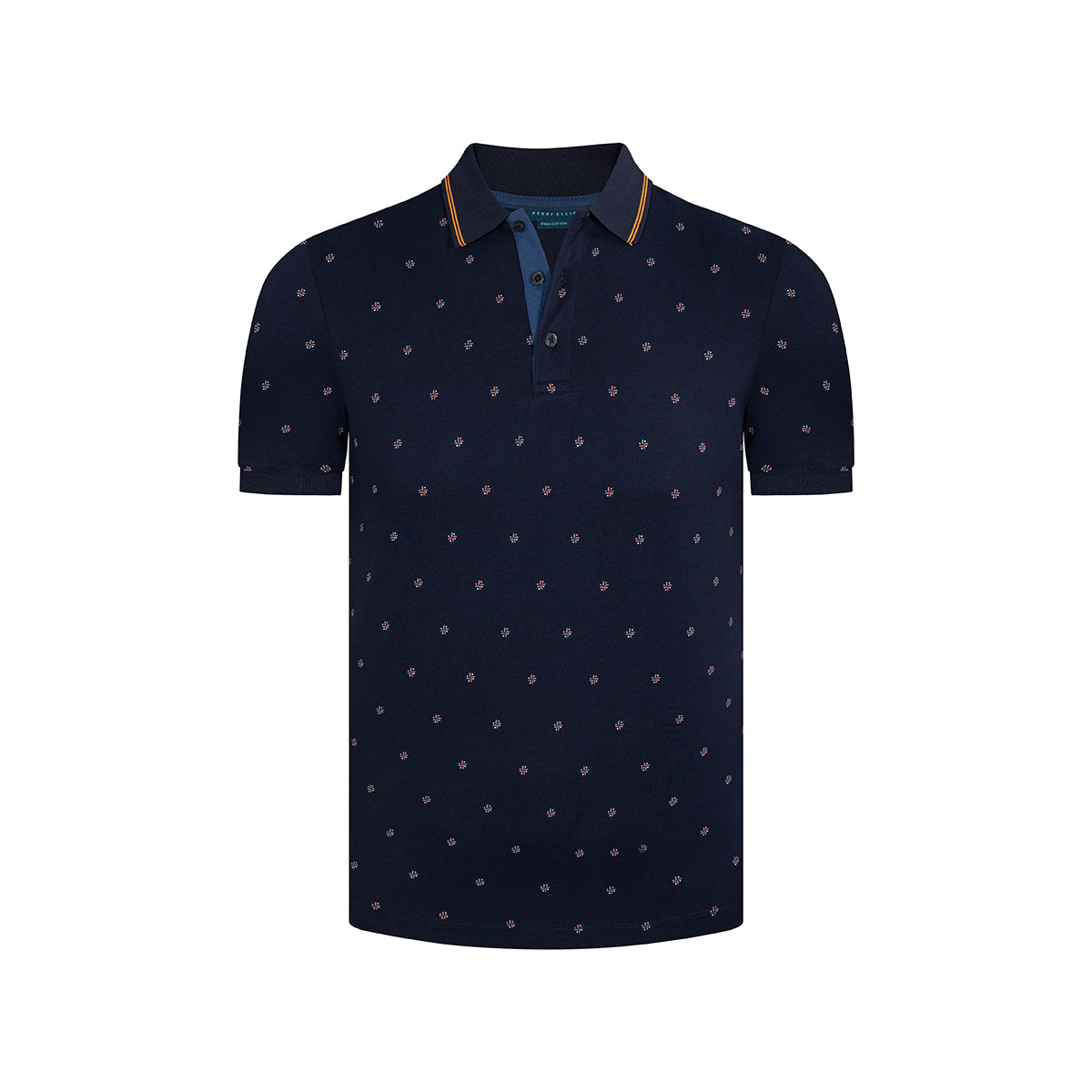 Camiseta Polo Classic Fit Perry Ellis CM00135 - Azul Oscuro - Frente ghost mannequin