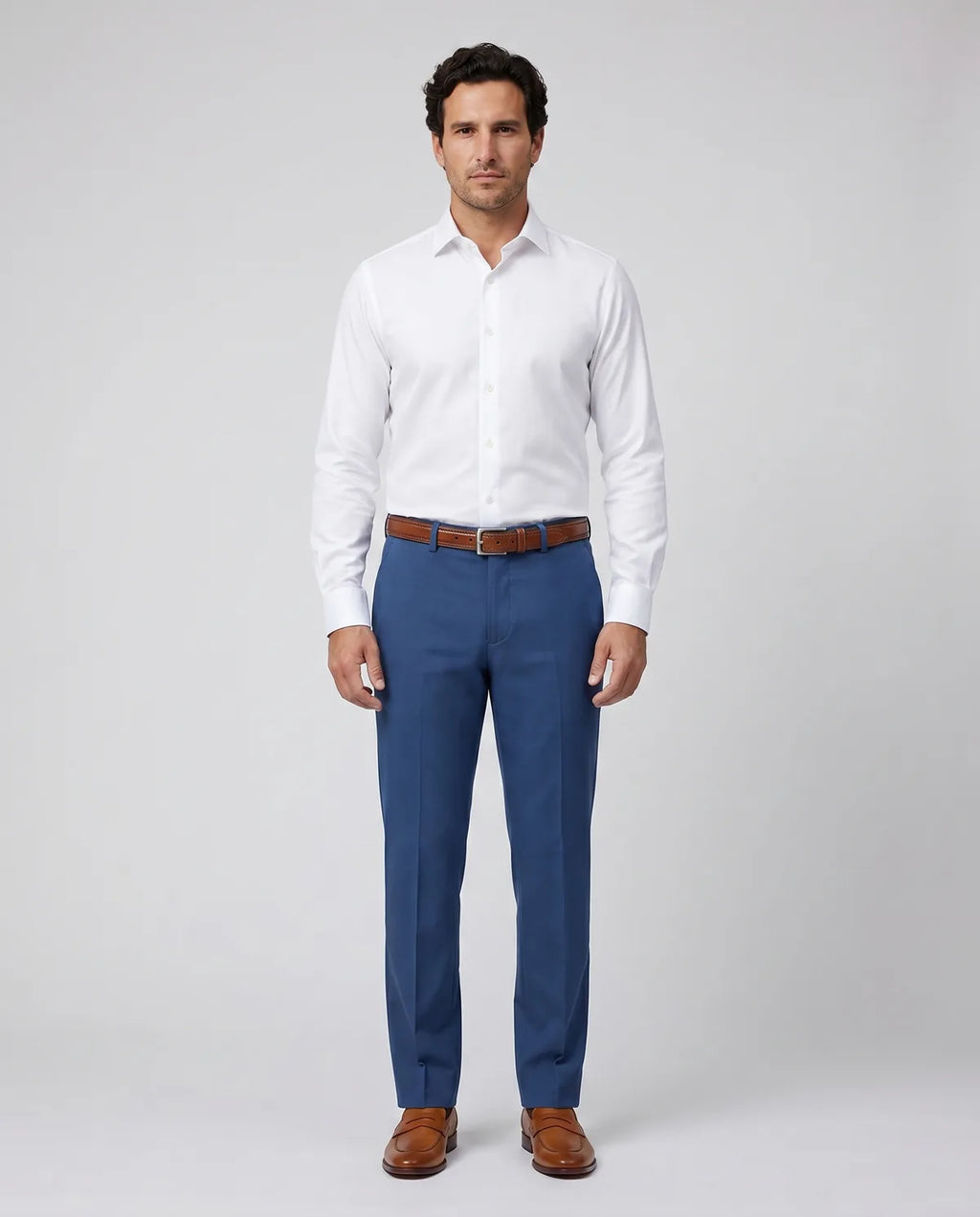 Pantalón Classic Fit Guy Laroche PF00004B - Azul Medio - Modelo cuerpo completo