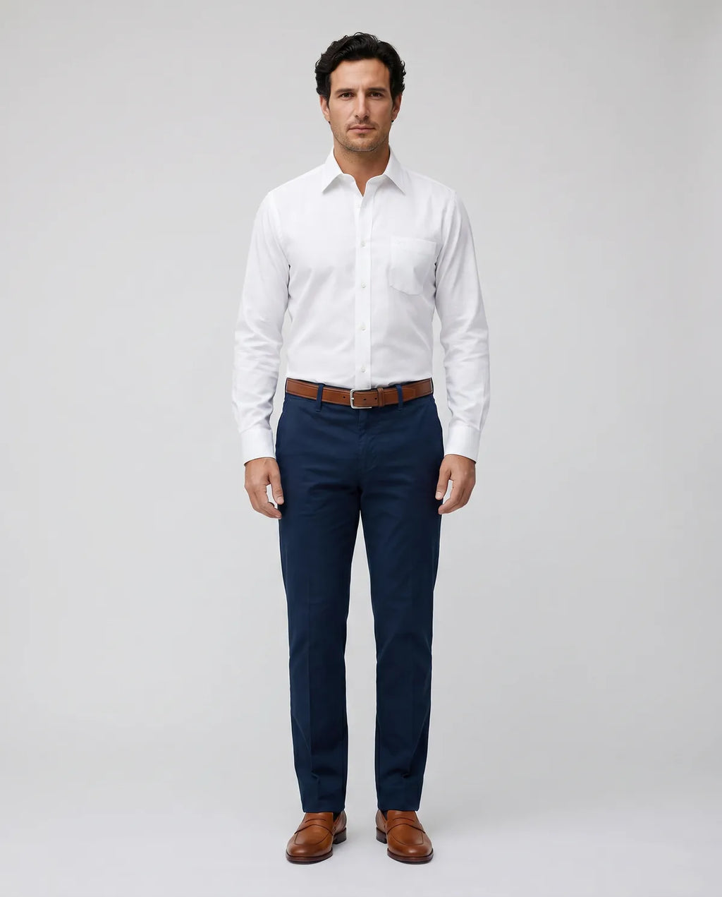 Pantalón Classic Fit Guy Laroche PF00004B - Azul Oscuro - Modelo cuerpo completo
