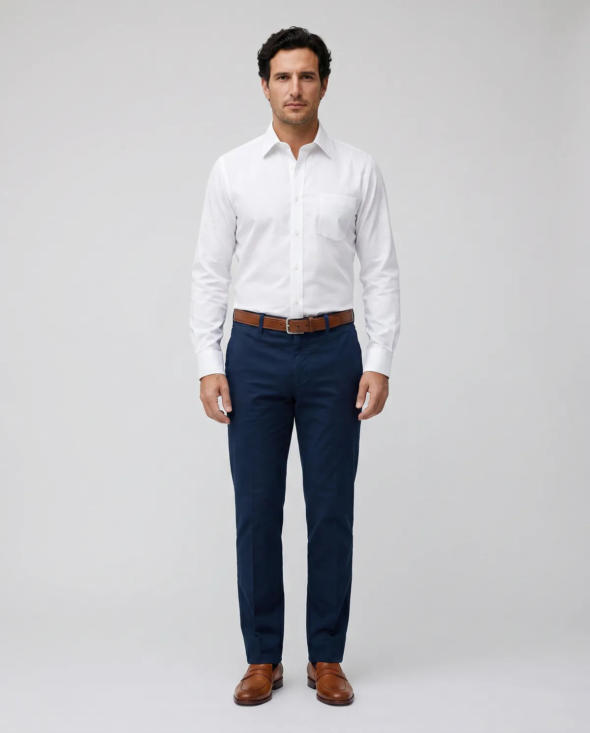 Pantalón Classic Fit Guy Laroche PF00004B - Azul Oscuro - Modelo cuerpo completo