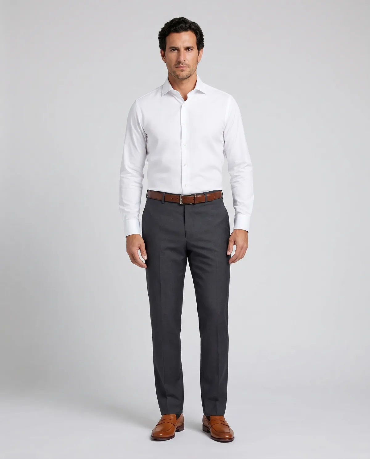 Pantalón Classic Fit Guy Laroche PF00004B - gris-4 - Modelo cuerpo completo