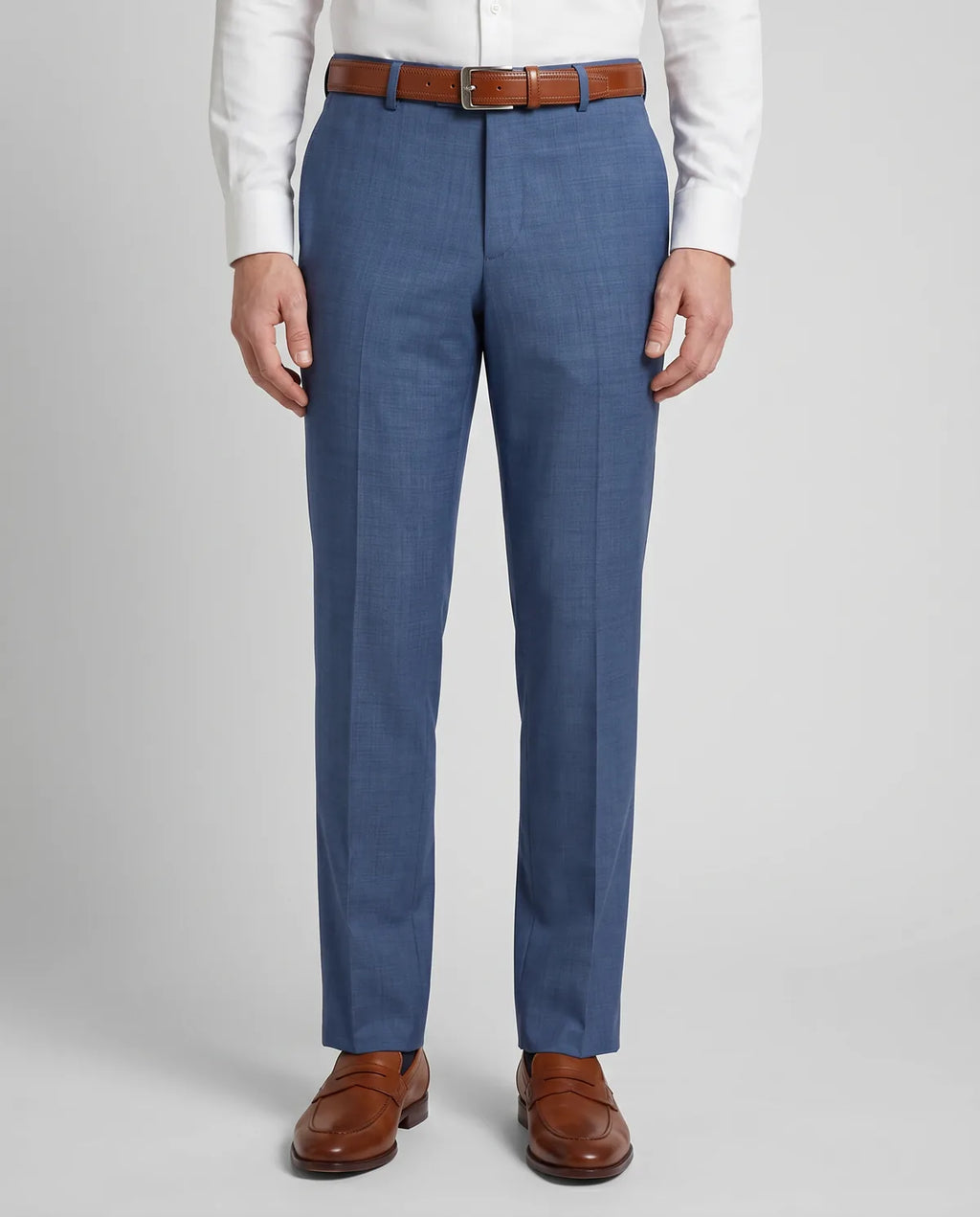Pantalón Formal Brooks Brothers PF00192 - Azul Medio - Modelo frente medio