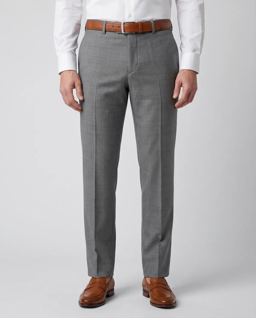 Pantalón Formal Brooks Brothers PF00192 - Gris Medio - Modelo frente medio
