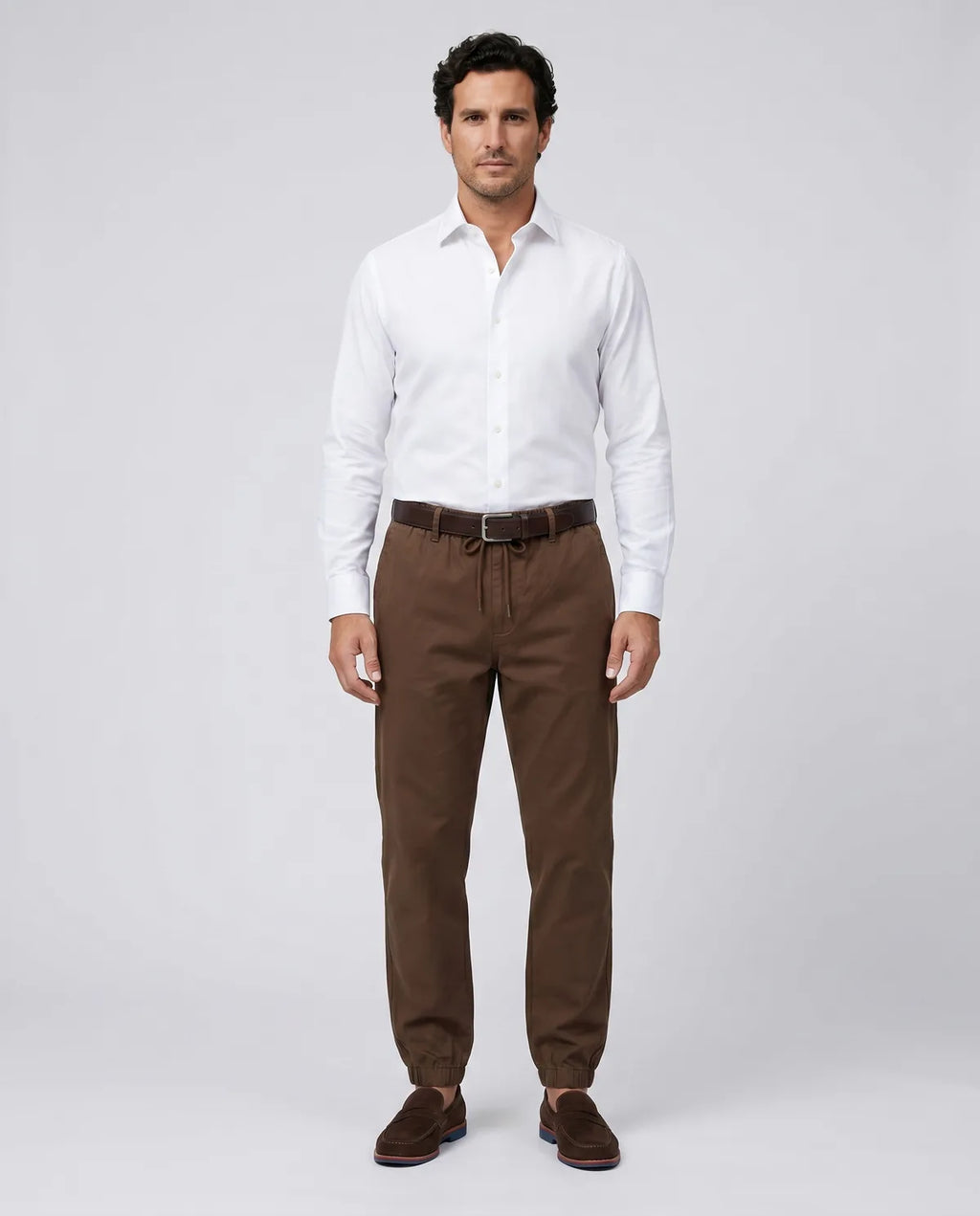 Pantalón Classic Fit Perry Ellis PS00146 - Cafe Claro - Modelo cuerpo completo