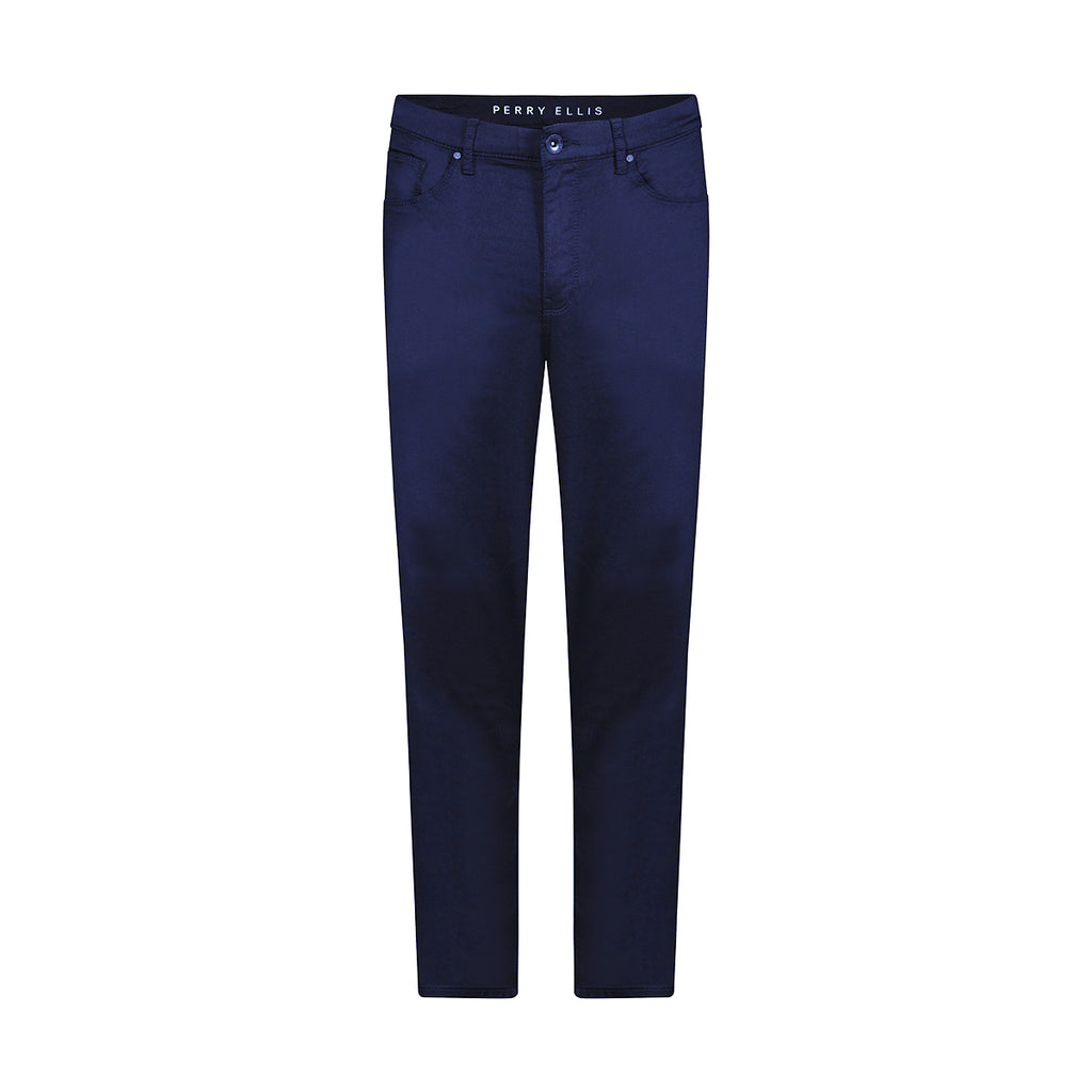 Pantalón Classic Fit Perry Ellis PS00147 - Azul Oscuro - Frente ghost mannequin