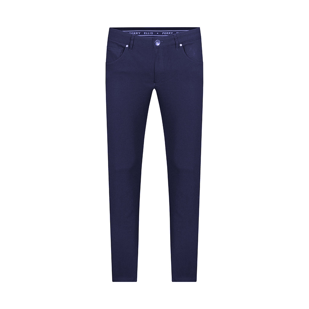 Pantalón 5 Pocket Classic Fit Perry Ellis PS00148 - Azul Oscuro - Frente ghost mannequin