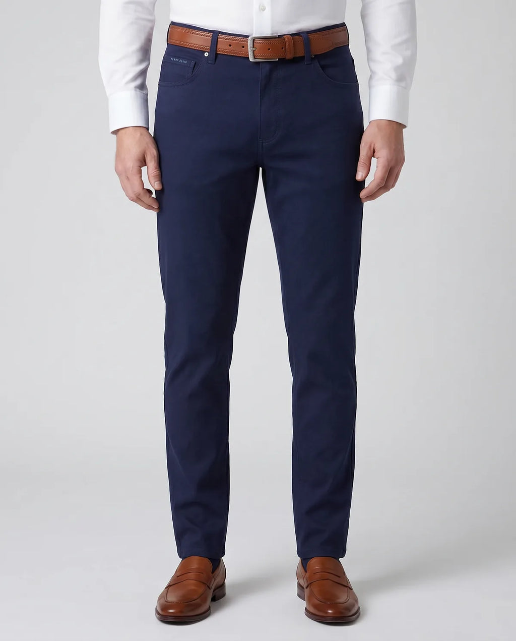Pantalón 5 Pocket Classic Fit Perry Ellis PS00148 - Azul Oscuro - Modelo frente medio