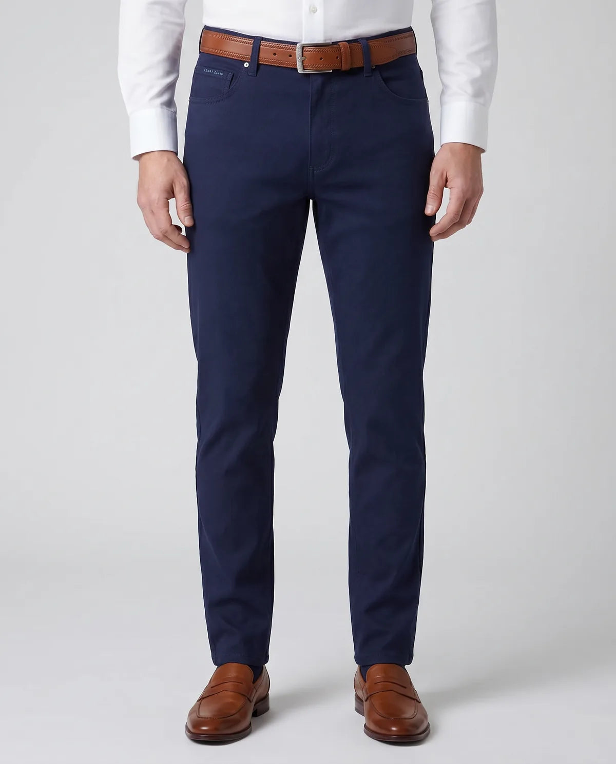 Pantalón 5 Pocket Classic Fit Perry Ellis PS00148 - Azul Oscuro - Modelo frente medio