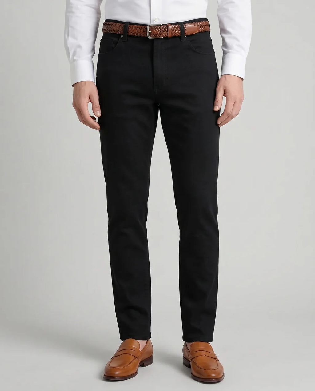 Pantalón 5 Pocket Classic Fit Perry Ellis PS00148 - Negro - Modelo frente medio
