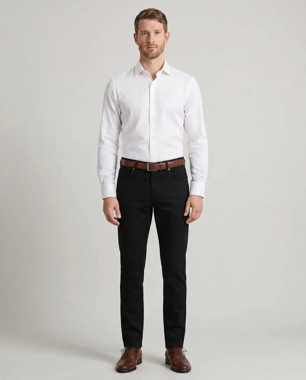 Pantalón 5 Pocket Classic Fit Perry Ellis PS00148 - Negro - Modelo cuerpo completo