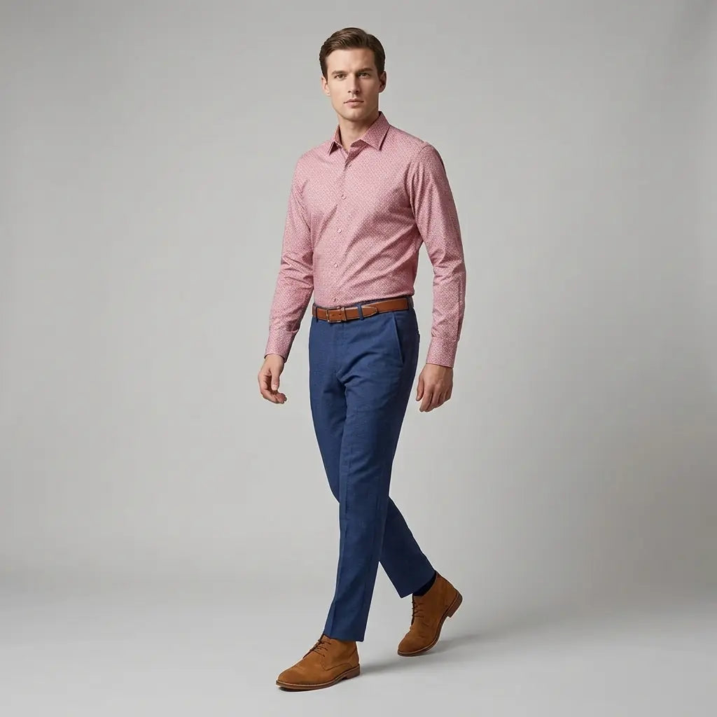 Pantalón Classic Fit Perry Ellis PS00156 - Azul Oscuro - Modelo