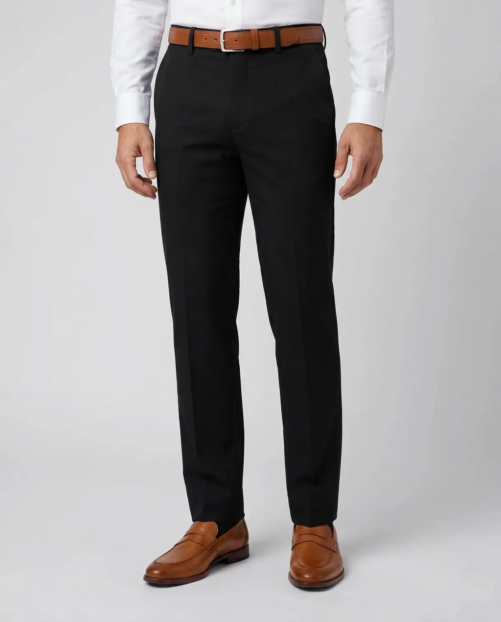 Pantalón Algodón Classic Fit Perry Ellis PS00157 - Negro - Modelo frente medio