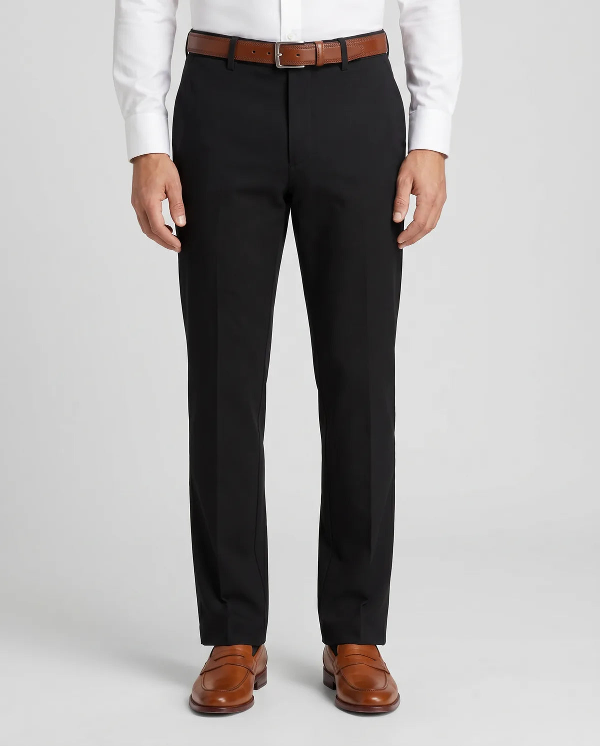 Pantalón Algodón Classic Fit Perry Ellis PS00157 - Negro - Modelo cuerpo completo