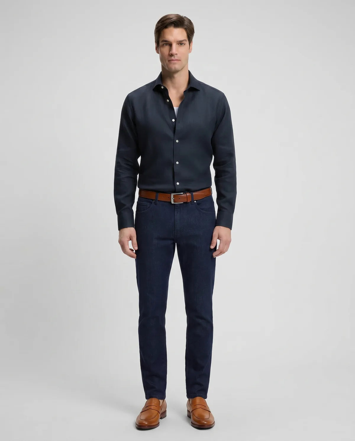 Pantalón Sport Brooks Brothers PS00164 - Azul Oscuro - Modelo cuerpo completo