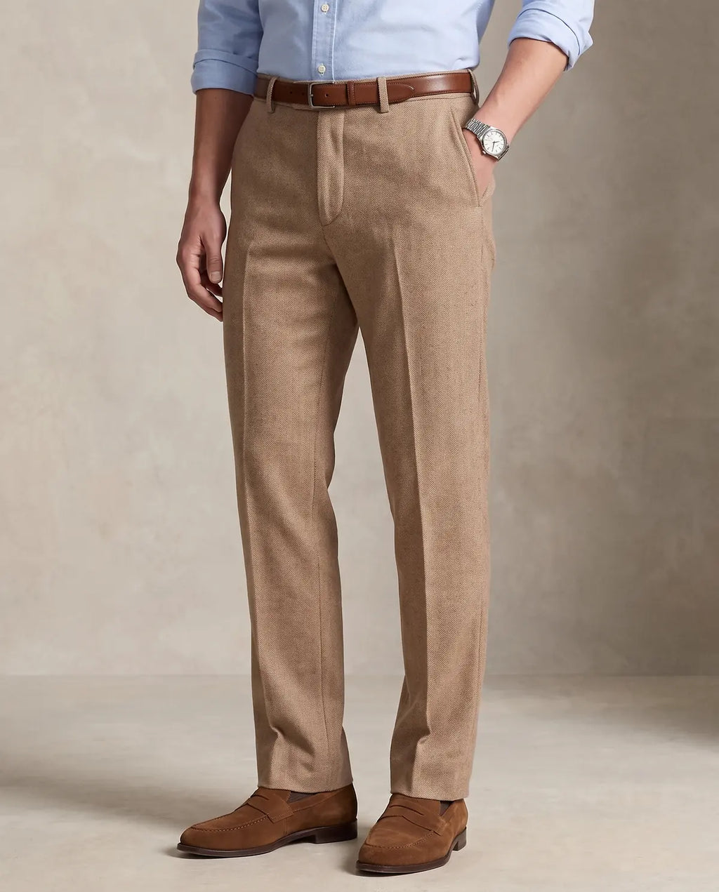 Pantalón Sport Brooks Brothers PS00164 - Habano - Modelo frente medio