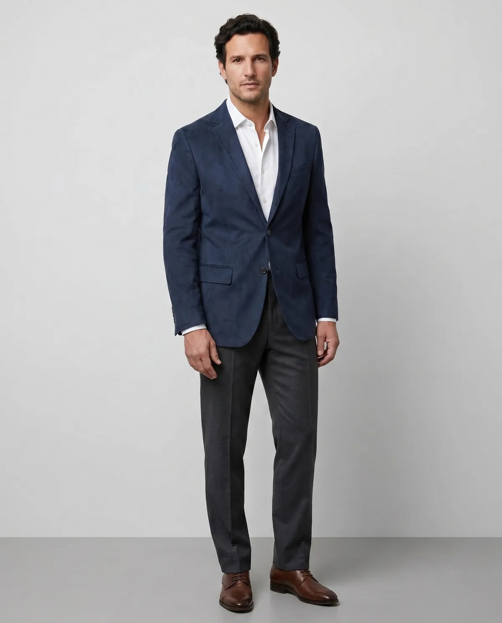 Saco Gamuza Classic Fit Guy Laroche SA00363 - Azul Oscuro - Modelo frente medio