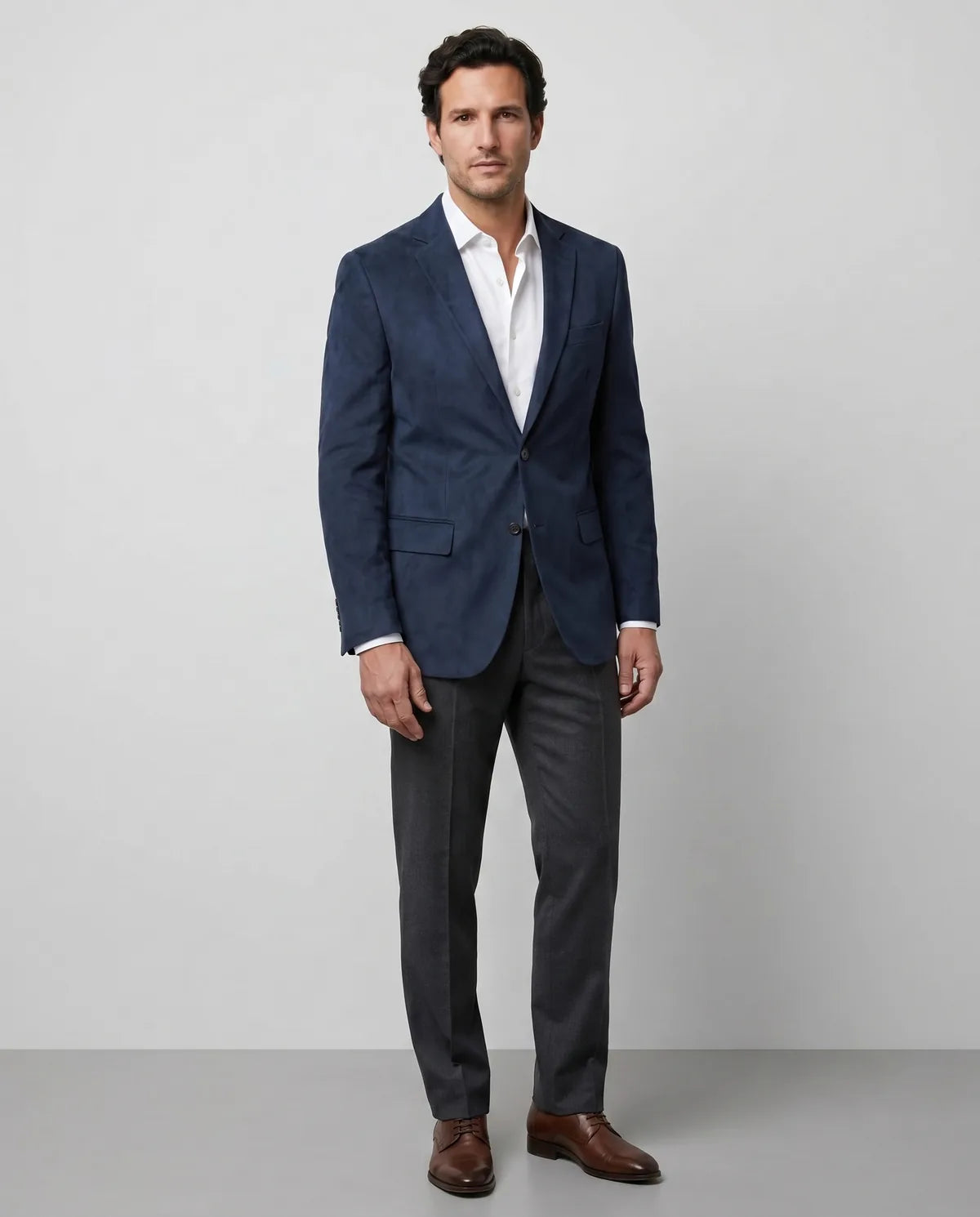 Saco Gamuza Classic Fit Guy Laroche SA00363 - Azul Oscuro - Modelo frente medio