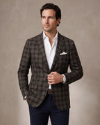 Saco Cuadros Classic Fit Guy Laroche SA00479 - Marron - Modelo plano americano lookbook