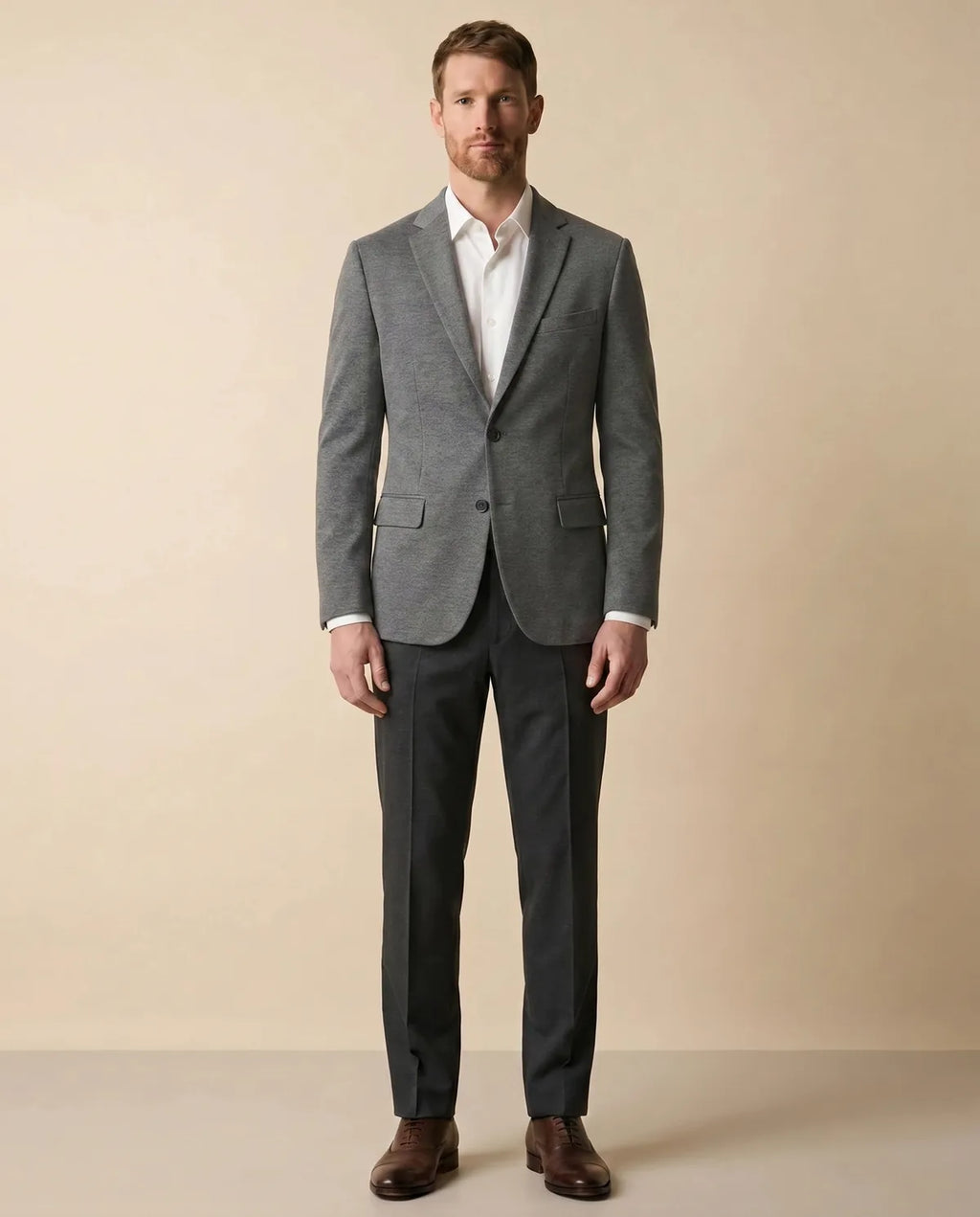 Saco Punto Classic Fit Austin Reed SA00489 - gris-4 - Modelo cuerpo completo