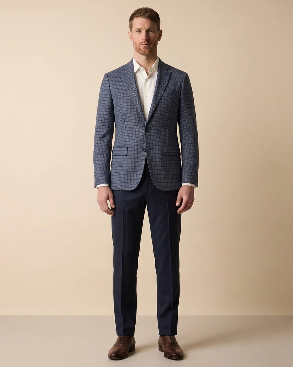 Saco Classic Fit 100% Lana Brooks Brothers SA00514 - Azul Oscuro - Modelo cuerpo completo
