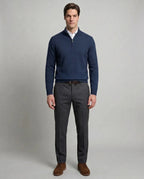 Sweater Perry Ellis Half Zip SW00071P - Azul Oscuro - Modelo cuerpo completo
